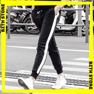 Quần Jogger thể thao bo ống 1 sọc cá tính, quần dài thể thao nam