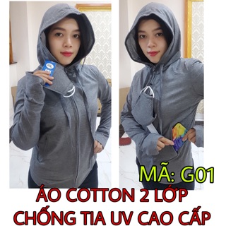 ÁO COTTON 2 LỚP CHỐNG TIA UV CAO CẤP LOẠI 1+ TẶNG KÈM KHẨU TRANG