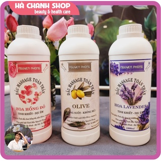Dầu Massage Body Hoa Hồng/ Olive/ Lavender Nguyên Phong Dầu Mát Xa Chai 1000ml Trơn Mượt Tinh Khiết Tinh Dầu Quyến Rũ