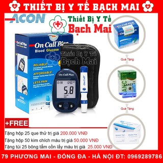 Máy Đo Đường Huyết On Call-Plus Mỹ + [Tặng 50 Kim, 25 Que + 25 Bông Cồn]