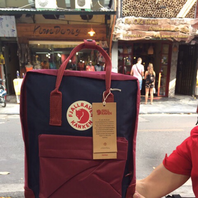 Balo kanken Classic( đỏ đô pha xanh)