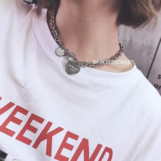 Vòng cổ titan trái tim Love you more không gỉ