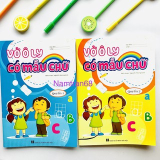 Combo 2 Vở ô ly có mẫu chữ+ các nét cho bé luyện viết, tập viết cho bé