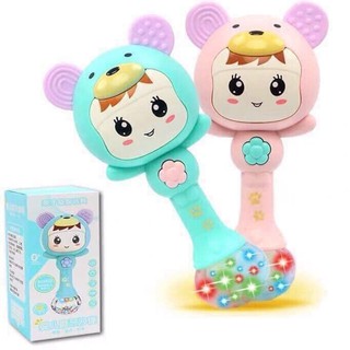 Đồ Chơi Xúc Xắc Thông Minh Giá Rẻ Cho Trẻ,Lục Lạc Đèn Nhạc BABY MOLAR RATTLE  Có Tai Gặm Nướu Cho Bé.