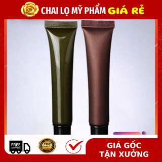 Tuýp Chiết Mỹ Phẩm ❤ RẺ VÔ ĐỊCH ❤ Tuýp nhựa nâu,rêu nắp đen 20ml chiết mỹ phẩm , phụ kiện du lịch