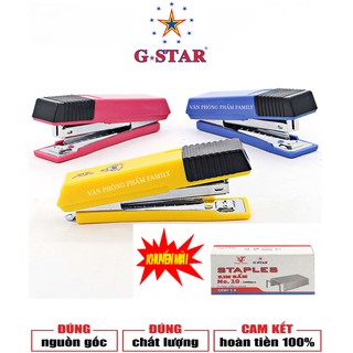 BẤM KIM VĂN PHÒNG CAO CẤP GSTAR GS-910 DÙNG KIM BẤM SỐ 10, TẶNG KÈM 1 HỘP KIM BẤM SỐ 10 G-STAR