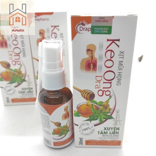 Xịt Mũi Họng Keo Ong Dra - Giảm Hắt Hơi, Sổ Mũi, Nghẹt Mũi, Đau Họng, Ho, Làm Dịu Mũi Họng - Lọ 30ml
