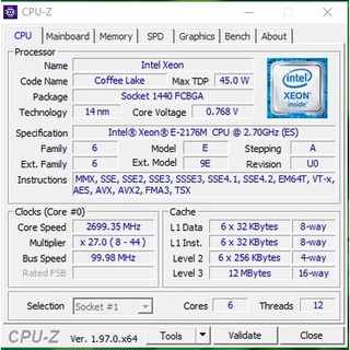 Chip máy tính CPU Xeon E-2176M QS cho main sk1151
