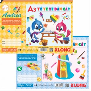 KLONG Vở vẽ xé dán gáy A3 - 20 tờ; MS: 712