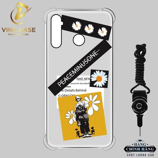 Ốp lưng Realme 5 Pro Hoa Cúc Peaceminusone chống sốc trong(sản phẩm có 6 mẫu)-Tặng kèm dây đeo điện thoại