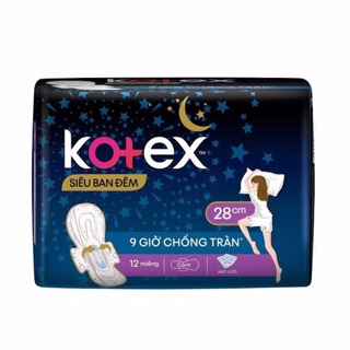 Băng vệ sinh KOTEX đêm 28cm 12 miếng cánh chống tràn