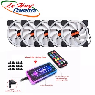 BỘ FAN CASE COOLMOON RGB 5 FAN + HUB Điều Khiển