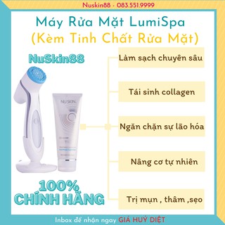 (Hàng Công ty- Có Bảo Hành) Máy Rửa Mặt LumiSpa Nuskin Máy + Sữa rửa mặt + Bảo hành 2 năm