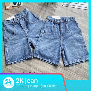Quần ngố jean nữ xanh trơn size từ 40kg đến 75kg chất liệu jean VNXK không co giãn - 2KJean MSngo01