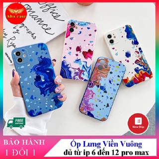 Ốp lưng Iphone - Ốp Loang Màu Sơn Viền Vuông ip 6/6s/6plus/6splus/7/8/7plus/8plus/x/xs/xs max/11/11pro max/12/12pro max