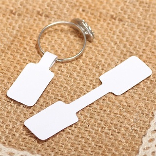 100 Tag ghi giá treo nhẫn hình chữ nhật. màu trắng trơn, không keo