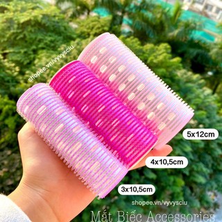Lô cuốn tóc Hàn Quốc lõi nhôm 12cm siêu to dài tự dính uốn mái dài cỡ lớn
