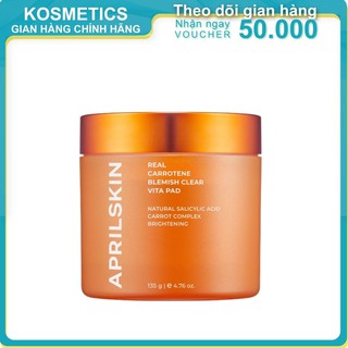 Toner dạng miếng làm sạch mụn chiết xuất cà rốt APRILSKIN Carrotene Vitamin Toner Pad