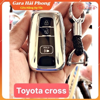 Bao chìa khoá Toyota COROLLA  CROSS chất kiệu silicon mạ crom kèm móc khóa cao cấp
