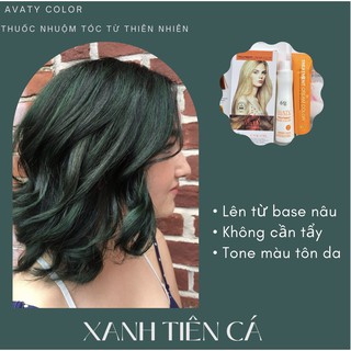 Thuốc Nhuộm Tóc Từ Thiên Nhiên AVATY Màu Xanh Nàng Tiên Cá ( Sale gốc)