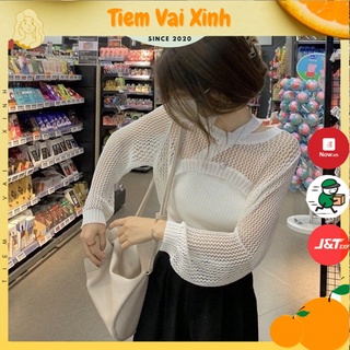Set Áo Croptop Tiệm Vải Xinh Áo Ống Mix Áo Ngoài Lưới Dáng Croptop set013