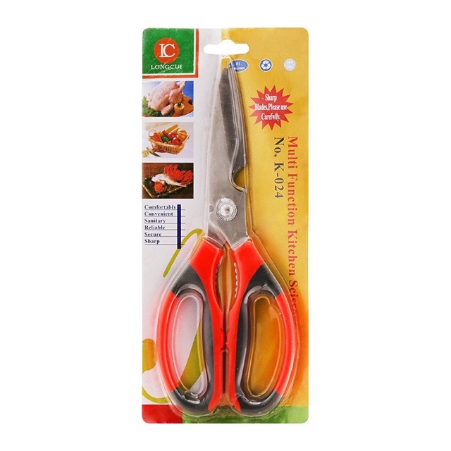 Kéo làm bếp đa năng K-024 (Đỏ) C20