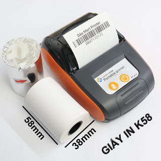 Giấy in hóa đơn K58 K58x38 - Giấy in Bill K57 K57x38 dùng cho Máy Cà Thẻ, Pos cầm tay, Máy In Bill Mimi Nhỏ Cầm Tay