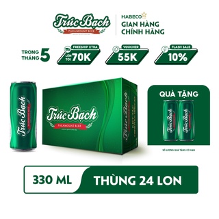 HỎA TỐC HÀ NỘI - Thùng 24 lon Bia Trúc Bạch - HABECO (330ml/lon) - Phiên bản lon cao