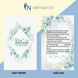 THẺ CẢM ƠN  TRI ÂN KHÁCH HÀNG -  nâng cao thương hiệu sản phẩm - Giấy bìa cứng cán màng sang trọng 100 cái - MẪU 04