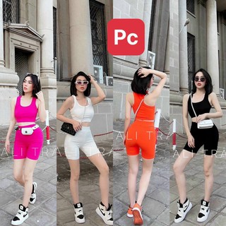 set ba lỗ kèm quần ngố xinh năng động