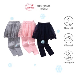 Quần Legging Kết Hợp Váy Ren Bé Gái Thu Đông Mã K25 Hàng Quảng Châu Chất Thun Đẹp, Co Giãn Tốt