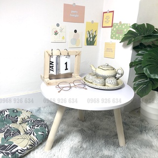 Bàn tròn FREESHIP Bàn gỗ ngồi bệt mini dùng làm bàn trà, bàn cà phê, decor phòng ngủ