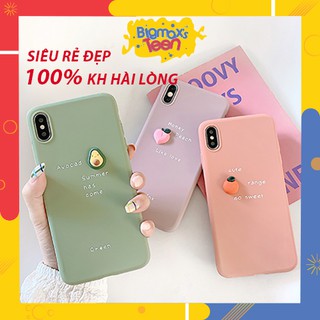 ỐP LƯNG 7/7Plus/6/6S/6S PLUS/6 PLUS/8/8PLUS/X/XS MAX/IP11 dẻo màu đính hoa quả 3d #37