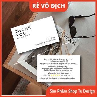 (Combo 100 cái) name card cảm ơn khách hàng, thank you card, hàng có sẵn tại shop