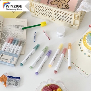 [Mã LIFE0803ALL giảm 10% đơn 0K] bút highlight pastel Bộ bút dạ quang Winzige 6 màu xinh xắn tiện dụng