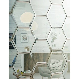 Gương Kính Dán Tường Lục Giác tnhung