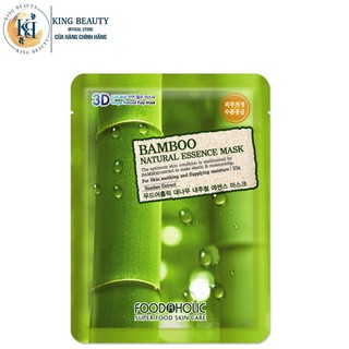 Mặt Nạ Ngừa Mụn, Se Khít Lỗ Chân Lông 3D Foodaholic Bamboo Natural Essence Mask 23ml