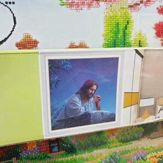 Tranh Đính Đá CHÚA GIESU CẦU NGUYỆN (ĐÁ ABC CAO CẤP). Kích Thước: 59cm x 59cm