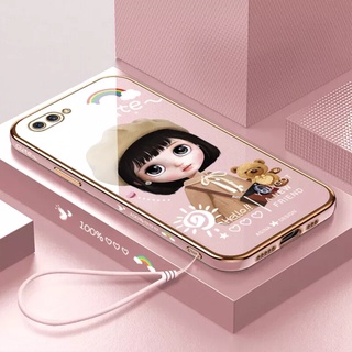 Ốp Điện Thoại Mềm Viền Thẳng Hình Cô Gái Beret Cho OPPO R11 R11S R15 R15PRO OPPO R17 R17PRO
