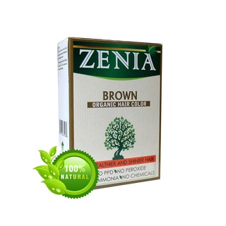[Màu nâu 100g] Bột lá nhuộm tóc 100% thảo mộc tự nhiên Zenia Ấn Độ (lá móng henna, lá chàm indigo + 7 thảo mộc)