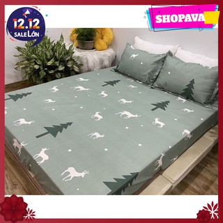[shopava]Ga giường,Drap ga trải giường,ga bo chun bọc đệm,mẫu cây thông xanh
