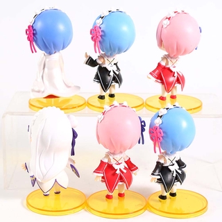 Set 6 Mô Hình Nhân Vật Ram Rem Xinh Xắn