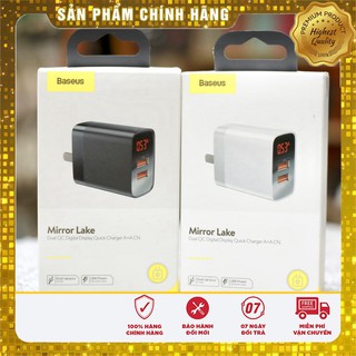 [ Giá siêu rẻ,chính hãng ] Cốc Sạc Nhanh 2 Cổng 18W Baseus CCJMHA Mặt Gương Hiển Thị