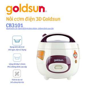 [Mã ELHADEV giảm 4% đơn 300K] Nồi cơm điện Goldsun CB3101 1 Lít Hàng chính hãng