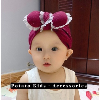 Mũ Nơ Phồng, Nón Nơ Potato Kids Chất Liệu Cotton Thoáng Mát Nhiều Màu Sắc Và Họa Tiết Xinh Xắn Cho Bé Gái