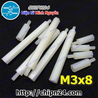 [10 CÁI] Cọc nhựa M3x8 (D-C) (Trụ nhựa)