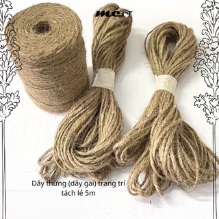 5 mét Dây thừng dây gai 2li trang trí hộp quà, treo ảnh, dụng cụ Handmade