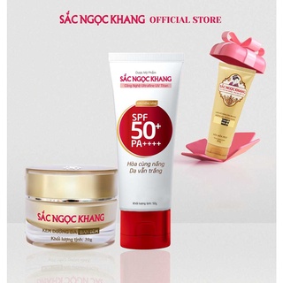 Combo chăm sóc da ngày và đêm [kem chống nắng Sắc Ngọc Khang 50g &amp; Kem dưỡng da ban đêm 30g]