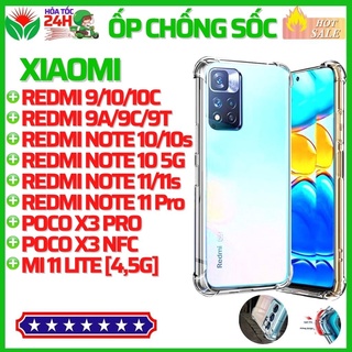 Ốp lưng chống sốc trong Redmi 9/9A/9i/9C/9T/10/10C/K30 Note 10/10s/10 5G/11/11s/11 Pro Poco C40 X3 NFC Pro Mi 11 Lite