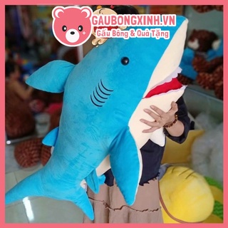 Gấu Bông Cá Mập Xanh Cute kích thước 45cm, Thú nhồi bông hình Baby Shark, Đồ chơi hot trend dành cho các bé